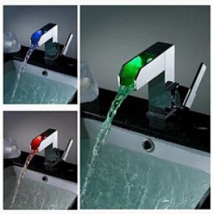 Robinet de lavabo contemporain à LED de hauteur 153 MM