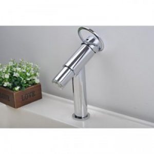 Robinet de lavabo contemporain à poignée giratoire