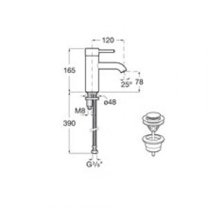 Robinet de lavabo corps lisse Lanta Roca