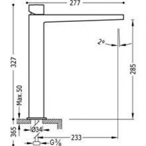 Robinet de lavabo CUB TRES L SLIM