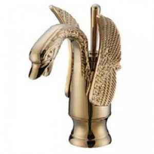 Robinet de lavabo à design conçu en forme de cygne, finition en laiton pour un style traditionnel (poignée unique)