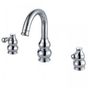 Robinet de lavabo à deux poignées, style contemporain et finition en chrome