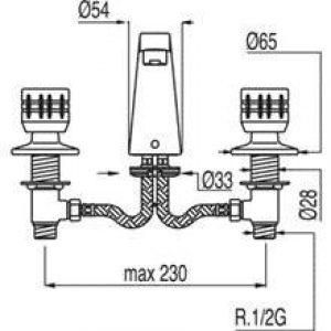 Robinet de lavabo en batterie ESE-23 TRES