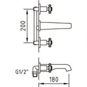 Robinet de lavabo encastré ANTIGONA