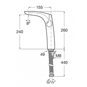 Robinet de lavabo haut lisse Insignia Roca