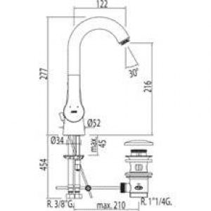 Robinet de lavabo K-Tres pivotant