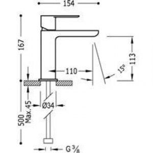 Robinet de lavabo Loft-Tres bec cascade…