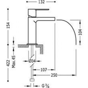 Robinet de lavabo Loft-Tres bec cascade ouverte…