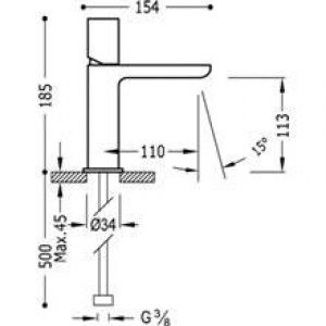 Robinet de lavabo Loft-Tres bec cascade rond