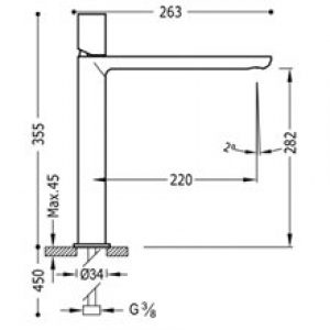 Robinet de lavabo Loft-Tres bec haut