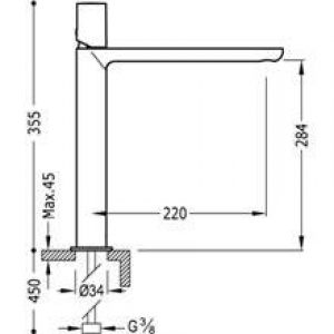 Robinet de lavabo Max-Tres bec extralong…