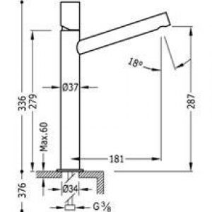 Robinet de lavabo Max-Tres bec long de 34cm