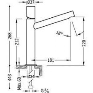 Robinet de lavabo Max-Tres bec moyen croisillon