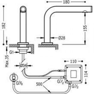 Robinet de lavabo Max-Tres TOUCH mitigeur bec…