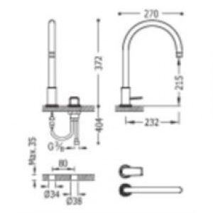Robinet de lavabo mitigeur en batterie…