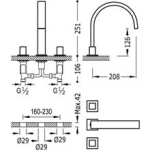 Robinet de lavabo mélangeur manuel avec…