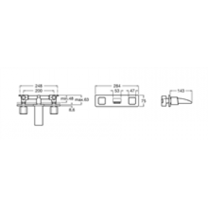Robinet de lavabo mélangeur manuel encastré…
