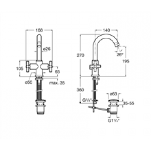 Robinet de lavabo mélangeur manuel Loft Roca
