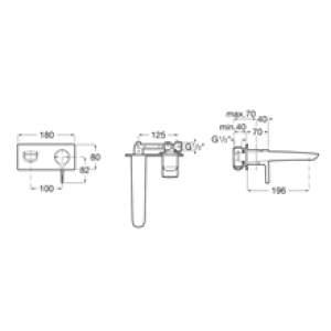Robinet de lavabo mural Insignia Roca