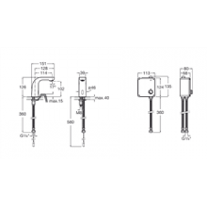 Robinet de lavabo piles eau pré-mélangée L20 Roca