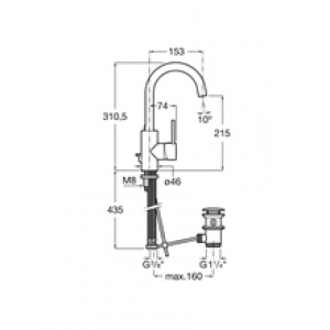 Robinet de lavabo poignée latérale intégrée…