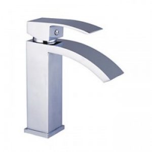 Robinet de lavabo robuste, design moderne et fini en chrome
