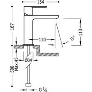 Robinet de lavabo Rose S TRES LOFT