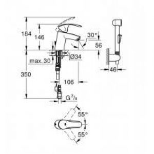 Robinet de lavabo S avec ensemble de douche…