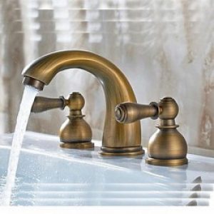 Robinet de salle de bain à deux manettes arc élevé