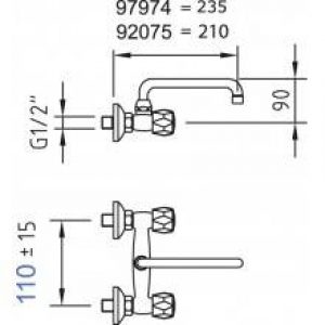 Robinet d’évier 110 MM GUAYAMA 2