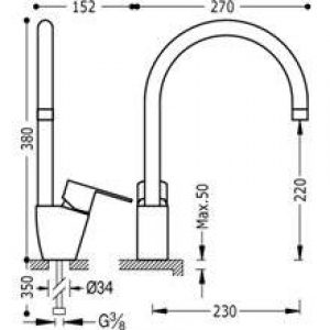 Robinet d’évier courbé BM-TRES