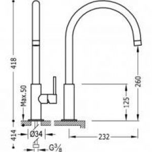 Robinet d’évier courbé TRES MAX