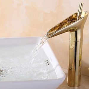 Robinet d&rsquo;évier de couleur or fini en laiton (Ti-PVD)