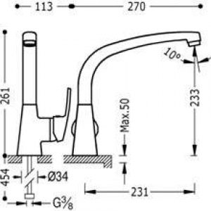 Robinet d’évier droit ECO-TRES
