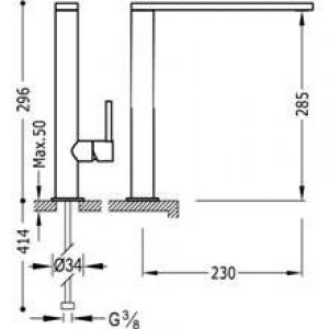 Robinet d’évier droit MAX-TRES