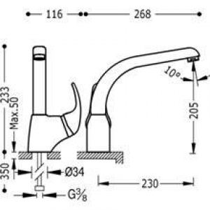 Robinet d’évier en diverses couleurs MONO-TRES…