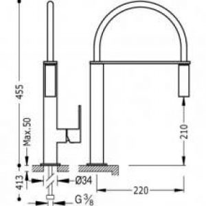 Robinet d’évier extracible Noir TRES CUADRO…