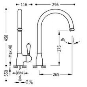 Robinet d’évier extractible RETRO-TRES
