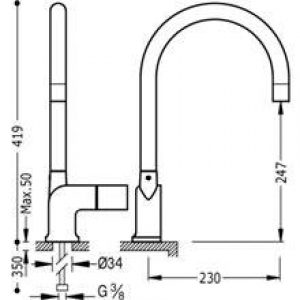 Robinet d’évier extractible TRES CUB