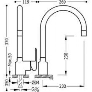 Robinet d’évier extractible TRES FUTUR PLUS