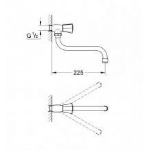 Robinet d’évier Grohe eau froide 360º