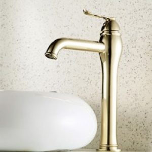 Robinet d&rsquo;évier (haut) style antique, un robinet à unique poignée fini en laiton (Ti-PVD)