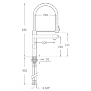 Robinet d’évier jaune avec bec Pilot SEVEN