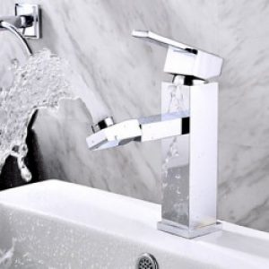 Robinet d&rsquo;évier mitigeur avec bec rotatif (360°), une finition en chrome pour un style contemporain