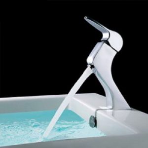 Robinet d&rsquo;évier à poignée unique, design en forme d&rsquo;oiseau fini et finition en chrome