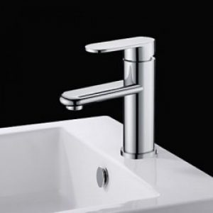 Robinet d&rsquo;évier à poignée unique et design simple, finition en chrome (un seul trou d&rsquo;installation)