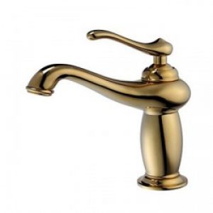 Robinet d&rsquo;évier à poignée unique, style rustique fini en laiton