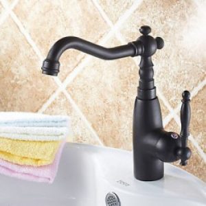 Robinet d&rsquo;évier rotatif style traditionnel avec mitigeur intégré, finition en bronze huilé