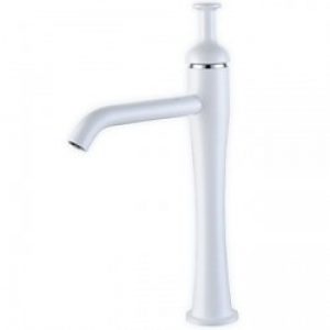 Robinet d&rsquo;évier à unique poignée peint en blanc (un seul trou d’installation)