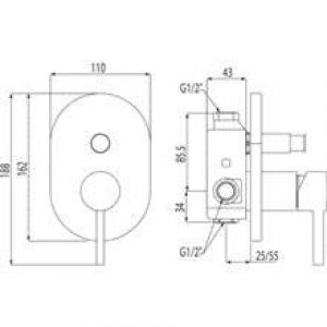Robinet encastré 2 voies Alplus